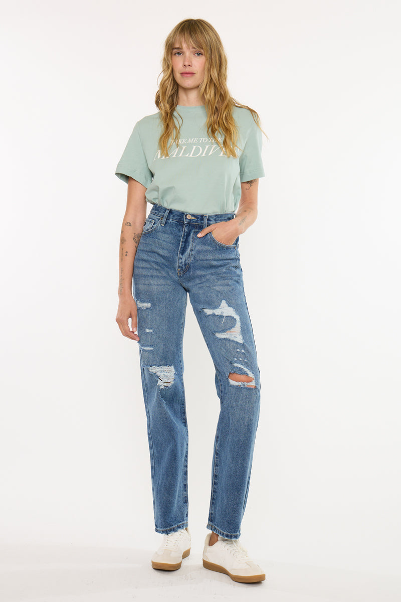 Stephanie Ultra High Rise 90's Boyfriend - Official Kancan USA