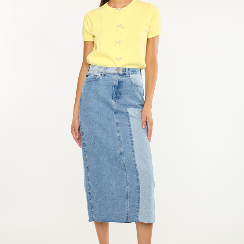 Brodie Color Block Midi Skirt