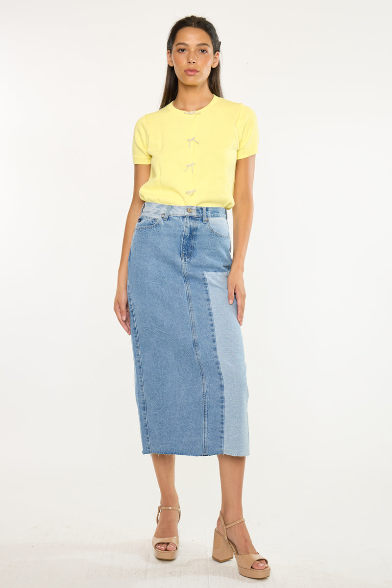 Brodie Color Block Midi Skirt