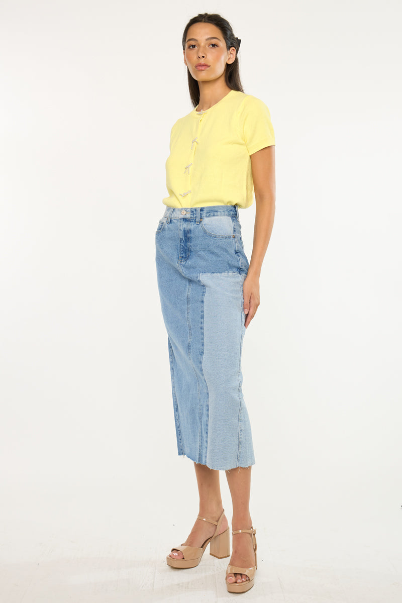 Brodie Color Block Midi Skirt