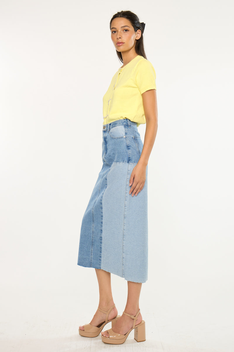 Brodie Color Block Midi Skirt
