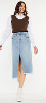 Indigo High Rise Midi Skirt - Official Kancan USA