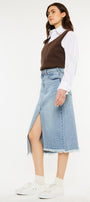 Indigo High Rise Midi Skirt - Official Kancan USA