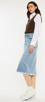 Indigo High Rise Midi Skirt - Official Kancan USA