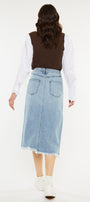 Indigo High Rise Midi Skirt - Official Kancan USA