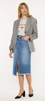 Indigo High Rise Midi Skirt - Official Kancan USA