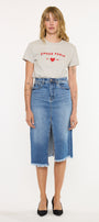 Indigo High Rise Midi Skirt - Official Kancan USA