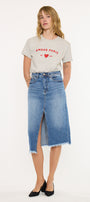 Indigo High Rise Midi Skirt - Official Kancan USA