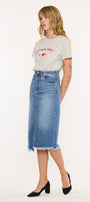 Indigo High Rise Midi Skirt - Official Kancan USA