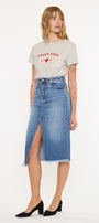 Indigo High Rise Midi Skirt - Official Kancan USA