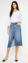 Indigo High Rise Midi Skirt - Official Kancan USA