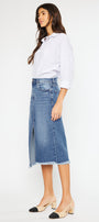 Indigo High Rise Midi Skirt - Official Kancan USA