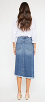 Indigo High Rise Midi Skirt - Official Kancan USA