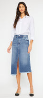 Indigo High Rise Midi Skirt - Official Kancan USA
