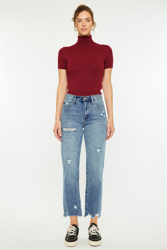 Michelle High Rise Slim Straight Leg Jeans - Official Kancan USA