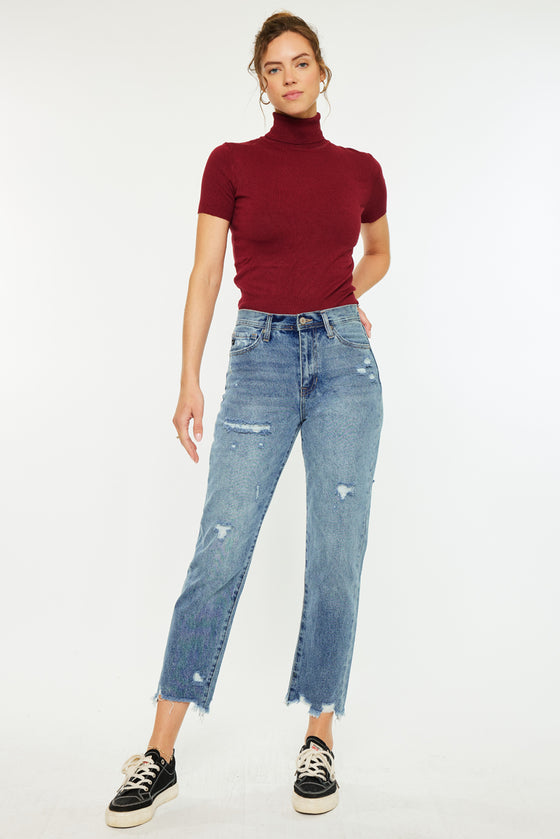 Michelle High Rise Slim Straight Leg Jeans - Official Kancan USA