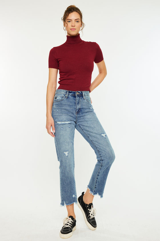 Michelle High Rise Slim Straight Leg Jeans - Official Kancan USA