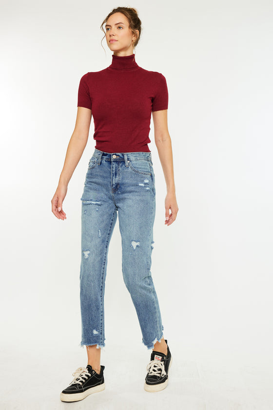 Michelle High Rise Slim Straight Leg Jeans - Official Kancan USA