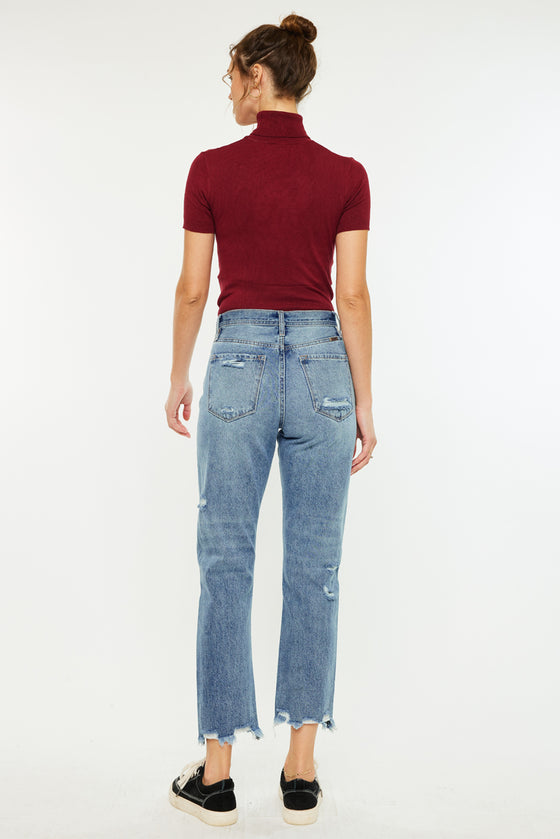 Michelle High Rise Slim Straight Leg Jeans - Official Kancan USA