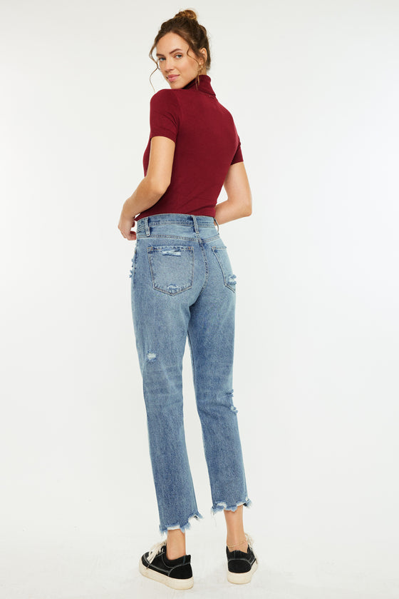 Michelle High Rise Slim Straight Leg Jeans - Official Kancan USA