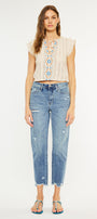 Michelle High Rise Slim Straight Leg Jeans - Official Kancan USA