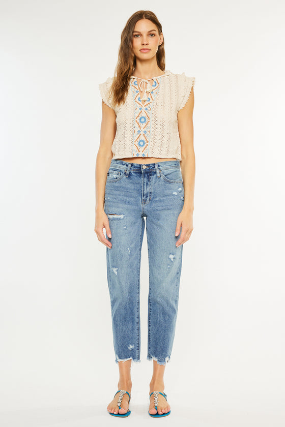 Michelle High Rise Slim Straight Leg Jeans - Official Kancan USA