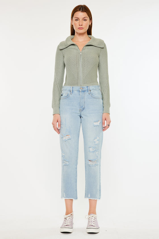 Sierra High Rise Straight Leg Jeans - Official Kancan USA