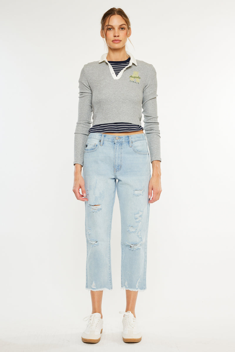 Sierra High Rise Straight Leg Jeans – Kancan USA