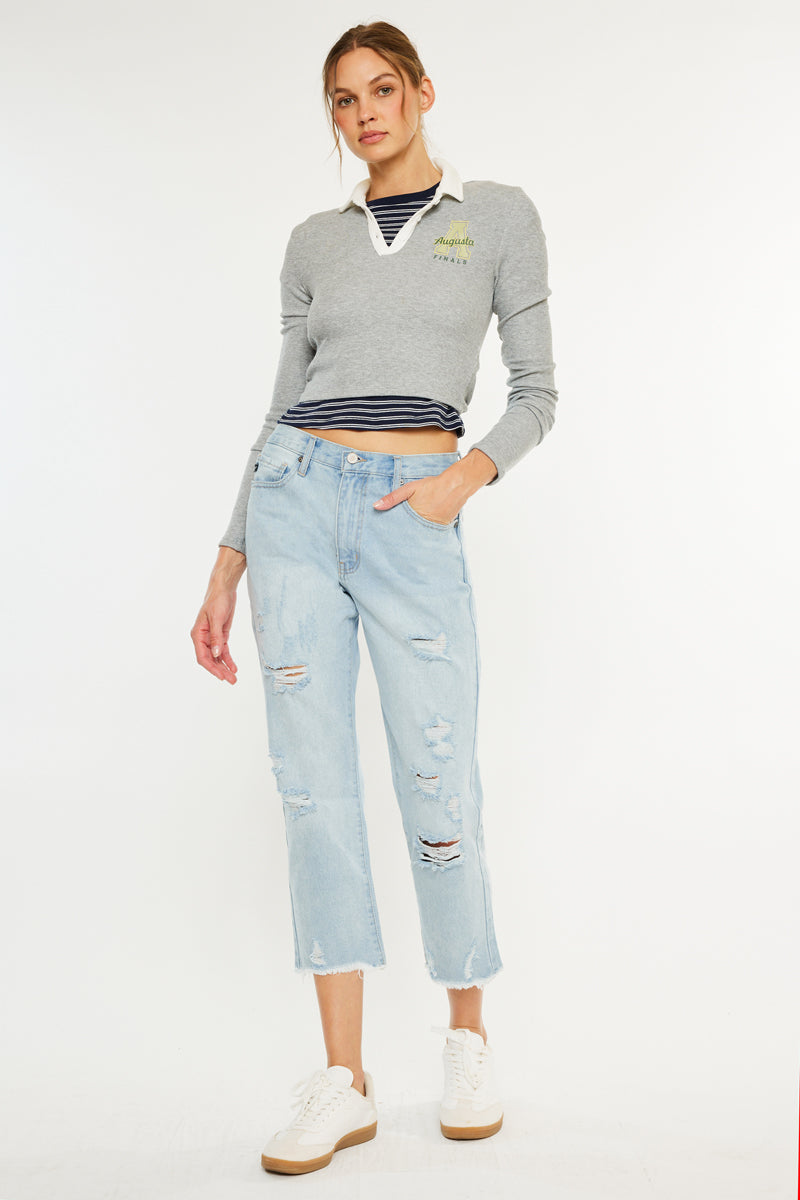 Sierra High Rise Straight Leg Jeans – Kancan USA