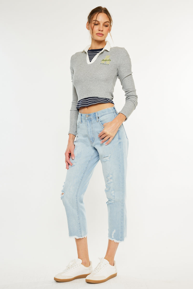 Sierra High Rise Straight Leg Jeans