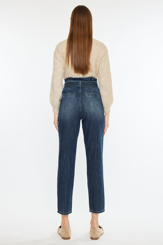 Thalia Ultra High Rise Belted Mom Jeans - Official Kancan USA