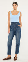 Thalia Ultra High Rise Belted Mom Jeans - Official Kancan USA
