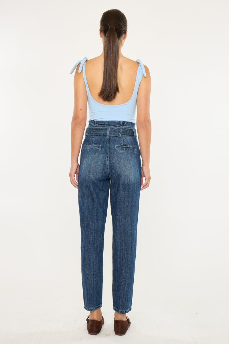 Thalia Ultra High Rise Belted Mom Jeans - Official Kancan USA