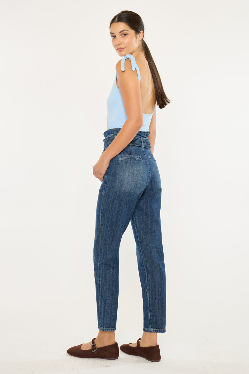 Thalia Ultra High Rise Belted Mom Jeans - Official Kancan USA