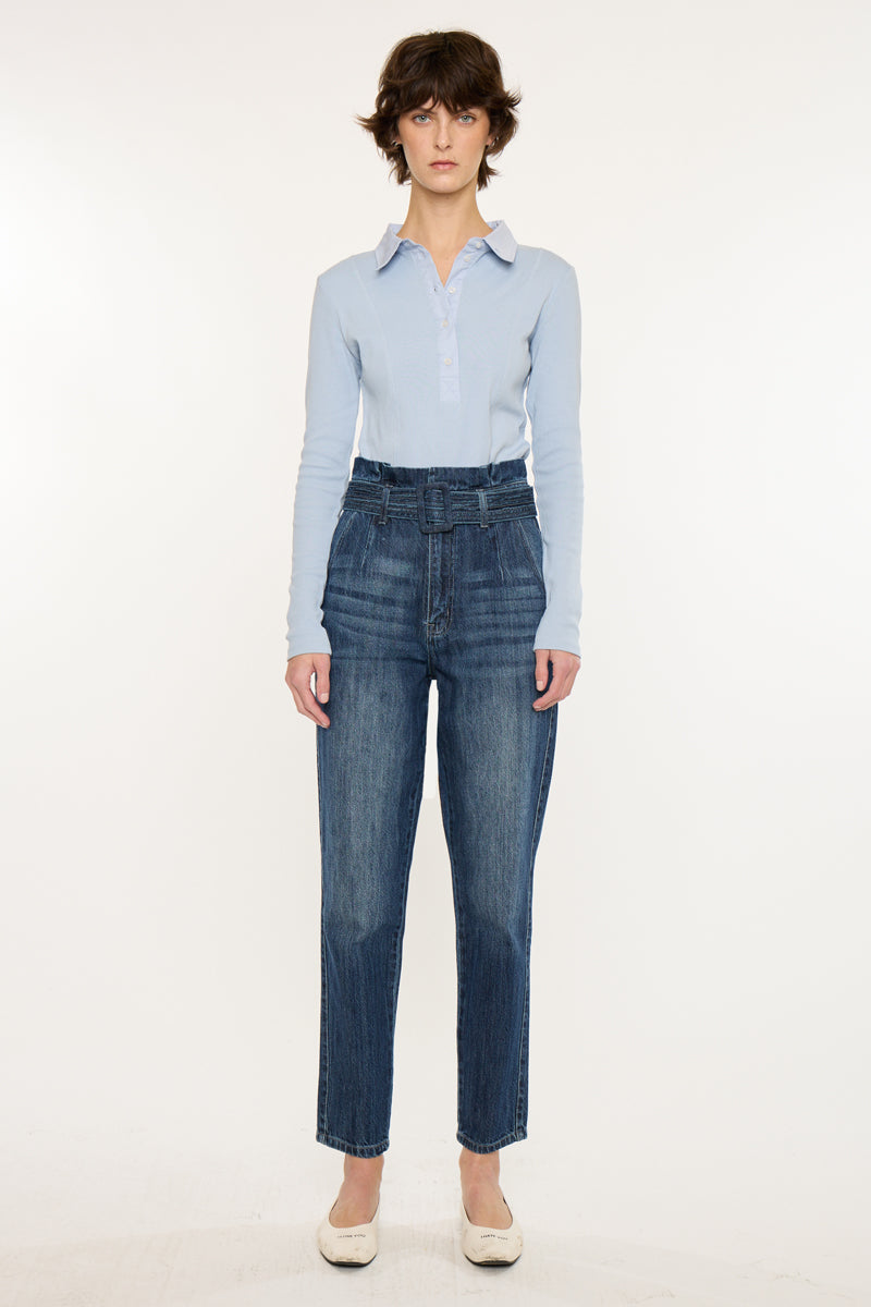 Thalia Ultra High Rise Belted Mom - Official Kancan USA