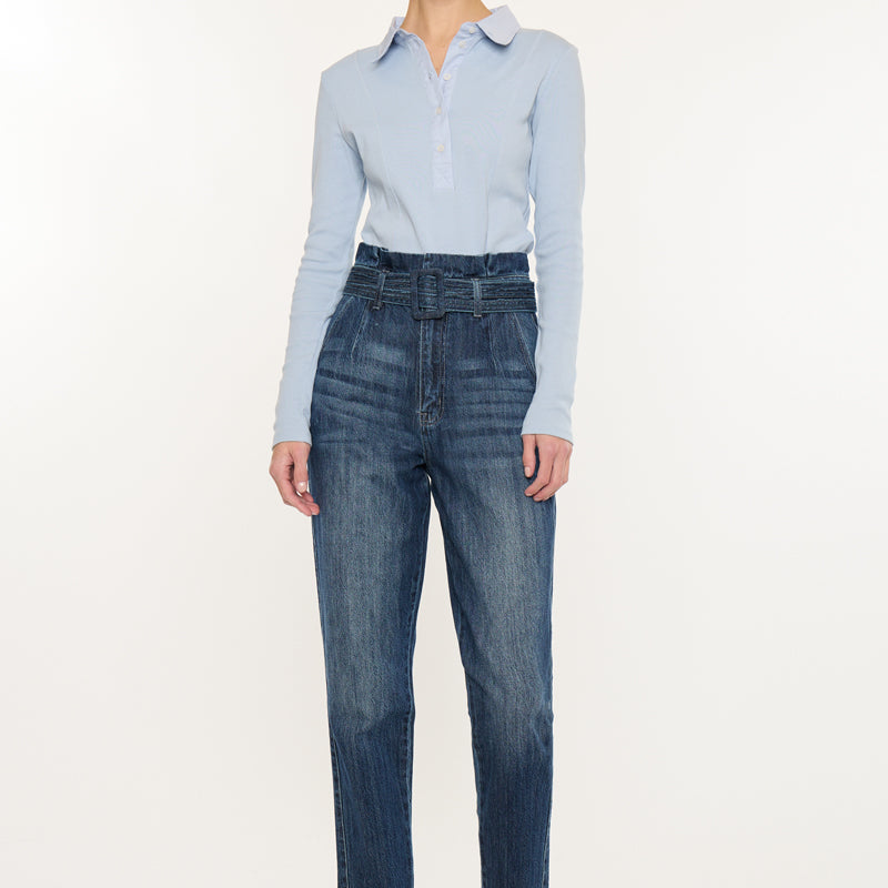 Thalia Ultra High Rise Belted Mom - Official Kancan USA