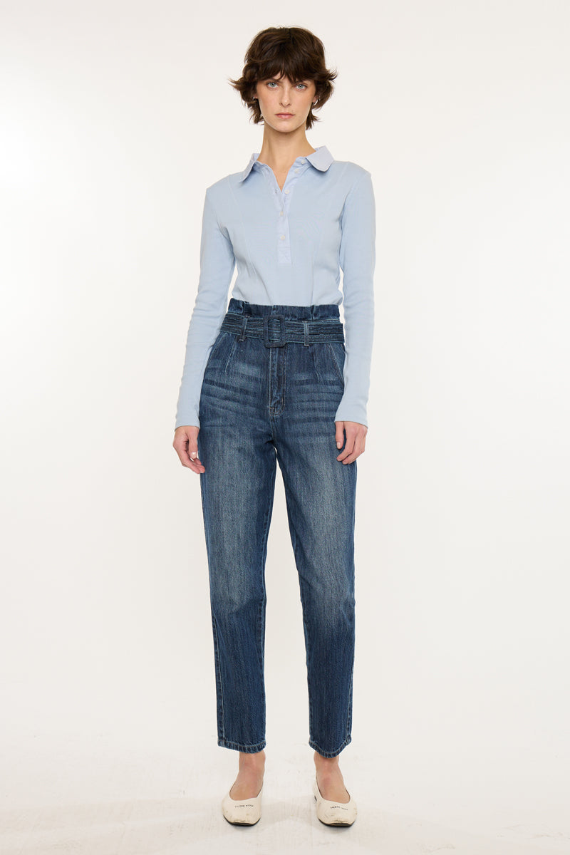 Thalia Ultra High Rise Belted Mom - Official Kancan USA
