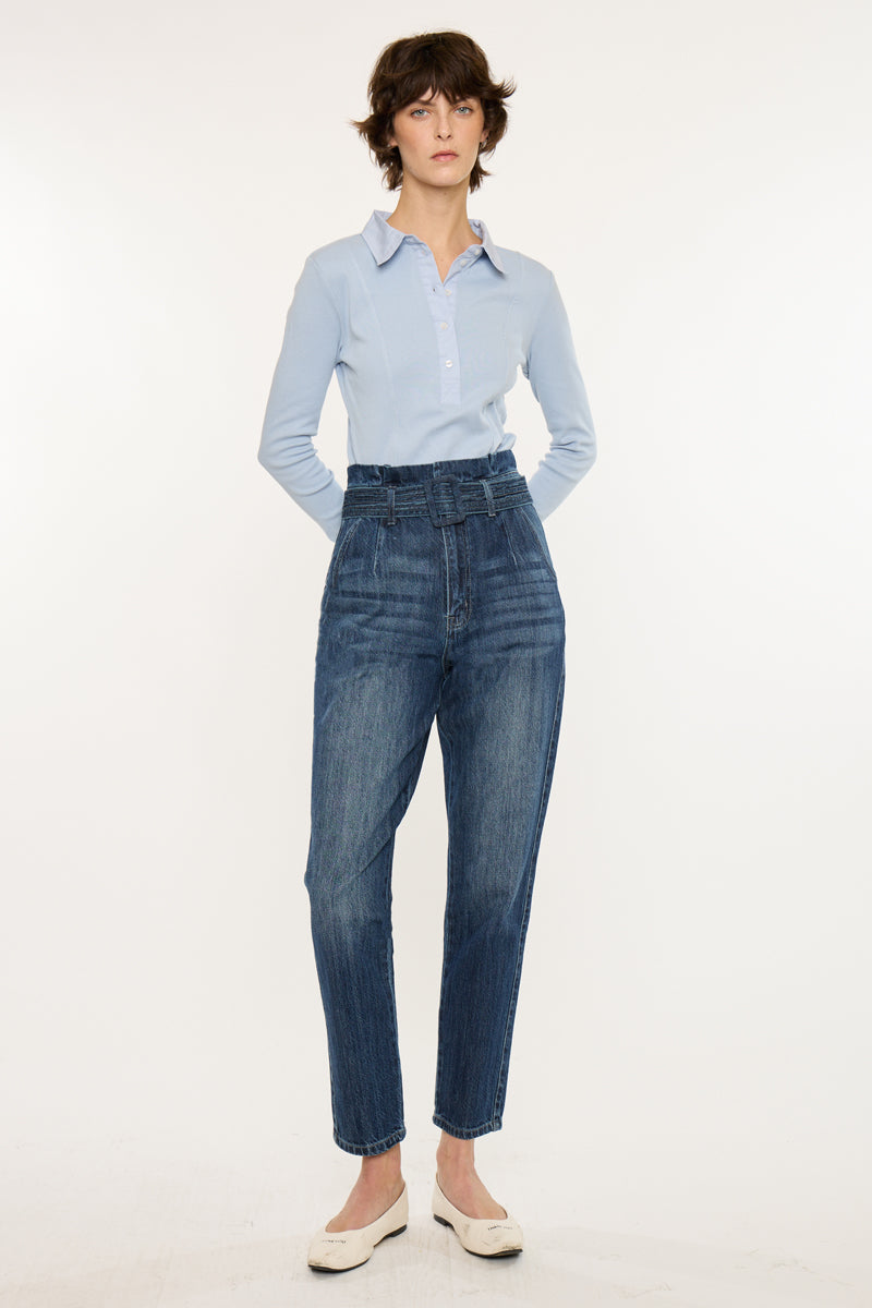 Thalia Ultra High Rise Belted Mom - Official Kancan USA