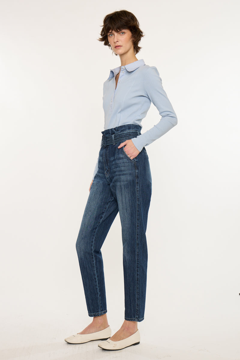 Thalia Ultra High Rise Belted Mom - Official Kancan USA