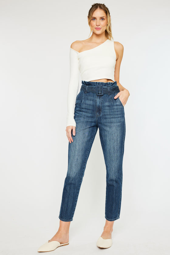 Thalia Ultra High Rise Belted Mom Jeans - Official Kancan USA