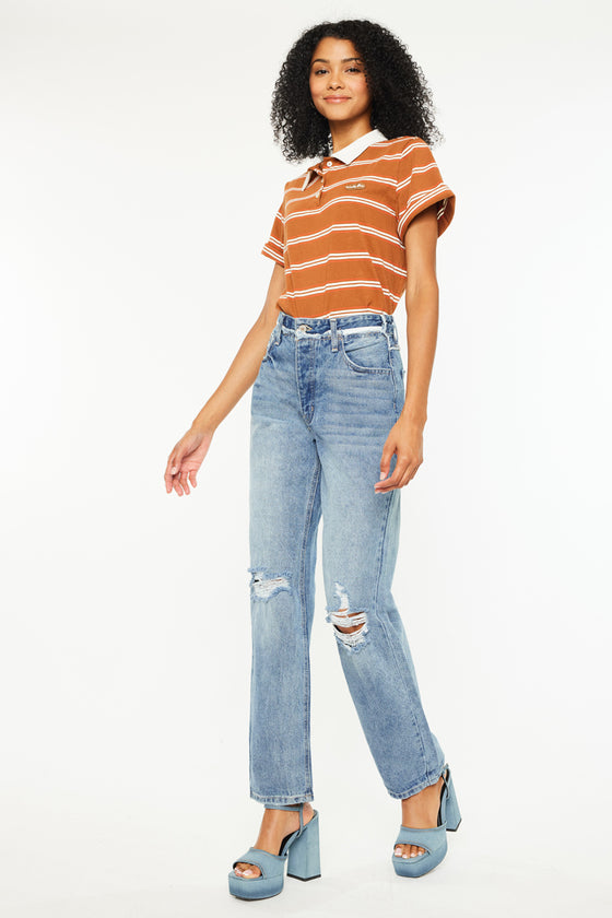 Laila High Rise 90's Straight Leg Jeans - Official Kancan USA