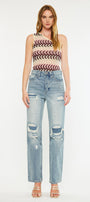 Karine Ultra High Rise 90's Straight Leg Jeans - Official Kancan USA