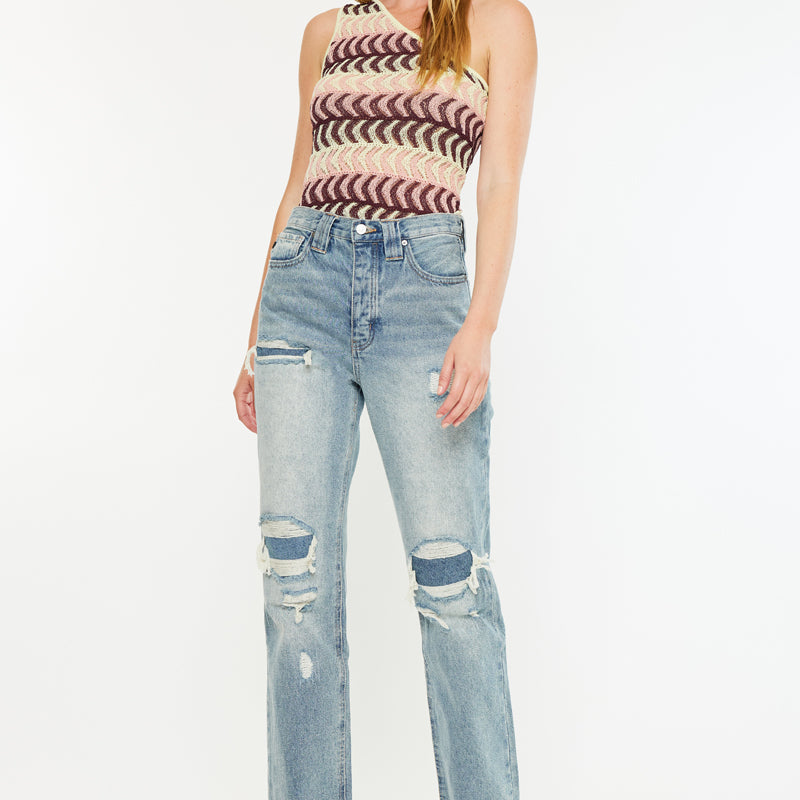 Karine Ultra High Rise 90's Straight Leg Jeans - Official Kancan USA