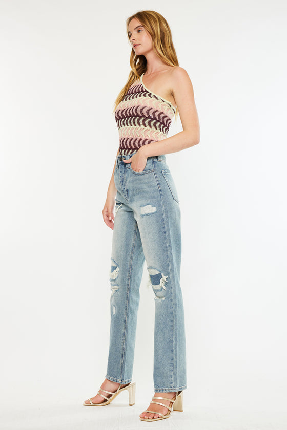 Karine Ultra High Rise 90's Straight Leg Jeans - Official Kancan USA