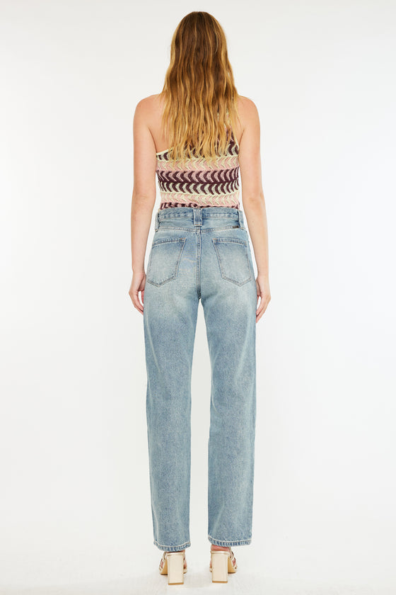 Karine Ultra High Rise 90's Straight Leg Jeans - Official Kancan USA