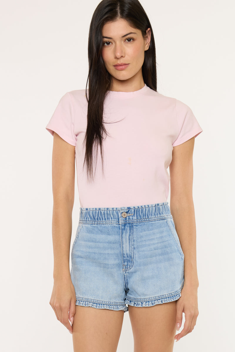 Reed High Rise Ruffle Hem Shorts - Official Kancan USA