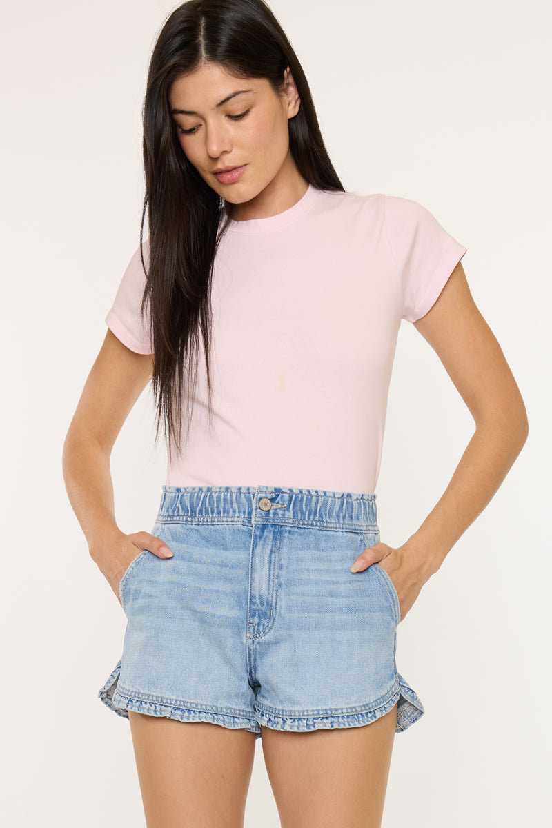 Reed High Rise Ruffle Hem Shorts - Official Kancan USA