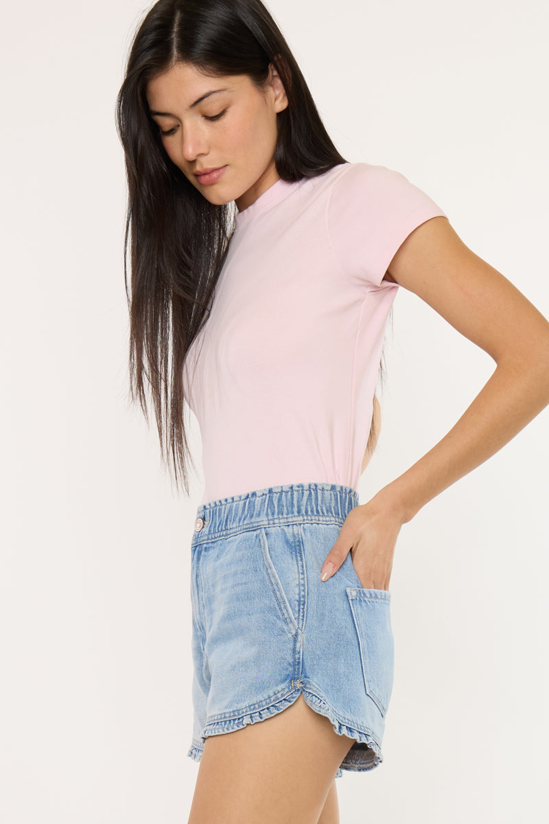 Reed High Rise Ruffle Hem Shorts - Official Kancan USA