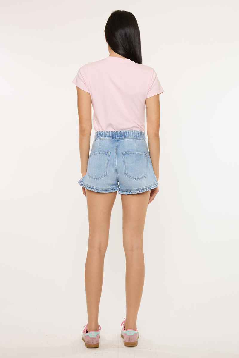 Reed High Rise Ruffle Hem Shorts - Official Kancan USA