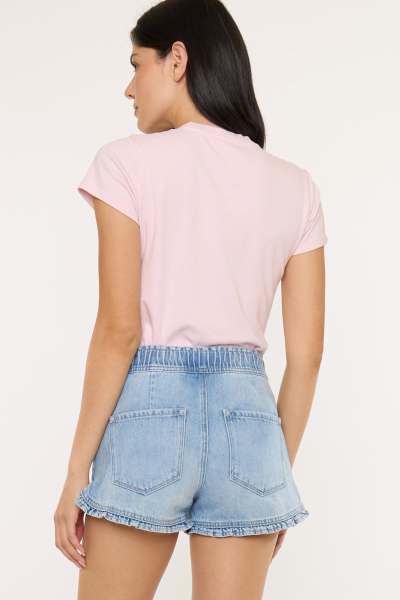 Reed High Rise Ruffle Hem Shorts - Official Kancan USA